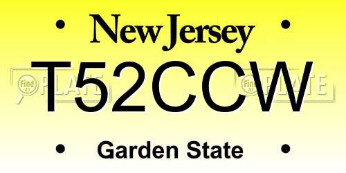 T52CCW New Jersey License Plate