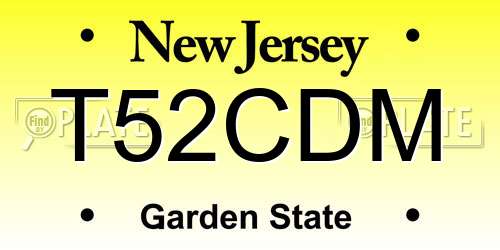 T52CDM New Jersey License Plate