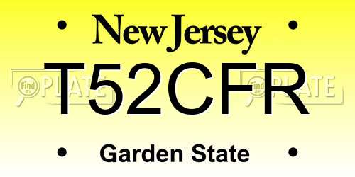 T52CFR New Jersey License Plate