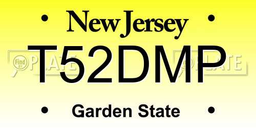 T52DMP New Jersey License Plate
