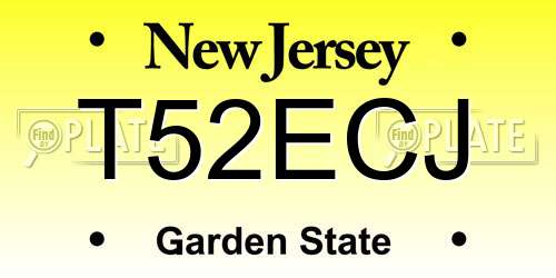 T52ECJ New Jersey License Plate