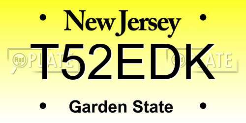 T52EDK New Jersey License Plate
