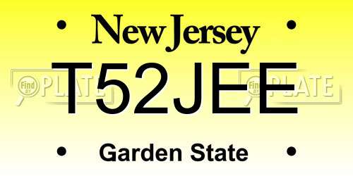 T52JEE New Jersey License Plate
