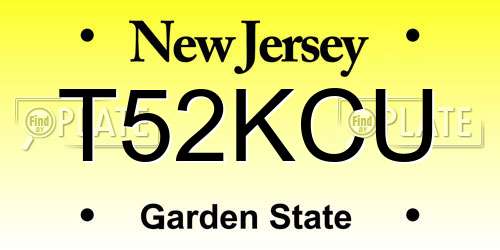 T52KCU New Jersey License Plate