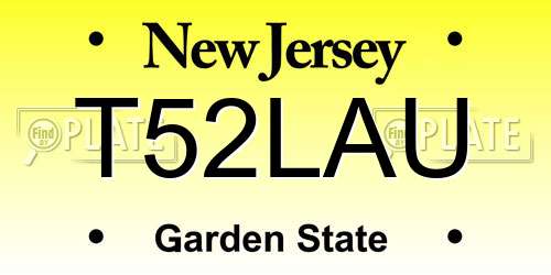 T52LAU New Jersey License Plate