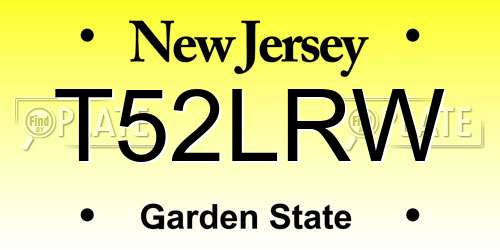 T52LRW New Jersey License Plate