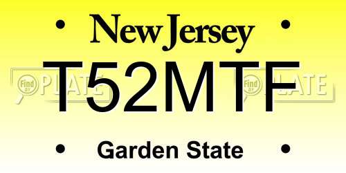 T52MTF New Jersey License Plate