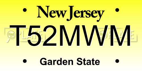 T52MWM New Jersey License Plate