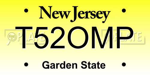T52OMP New Jersey License Plate