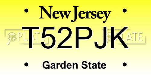 T52PJK New Jersey License Plate