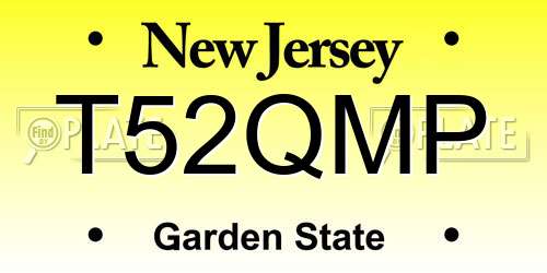 T52QMP New Jersey License Plate