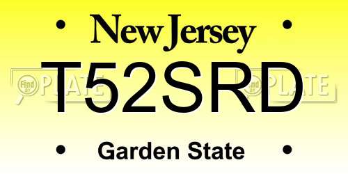T52SRD New Jersey License Plate