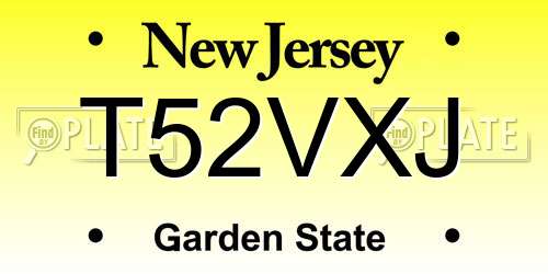 T52VXJ New Jersey License Plate