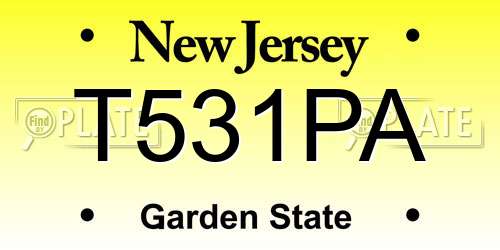 T531PA New Jersey License Plate