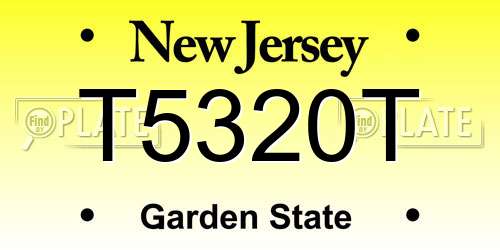 T5320T New Jersey License Plate