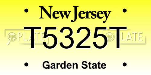 T5325T New Jersey License Plate