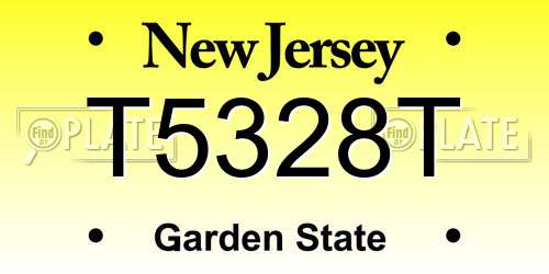 T5328T New Jersey License Plate