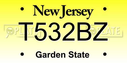T532BZ New Jersey License Plate