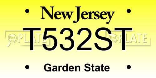 T532ST New Jersey License Plate
