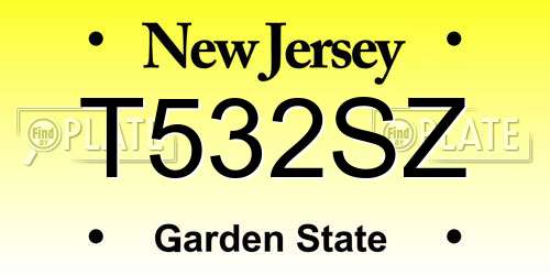 T532SZ New Jersey License Plate