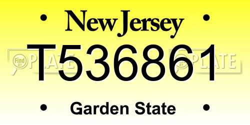T536861 New Jersey License Plate