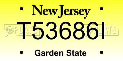 T53686I New Jersey License Plate