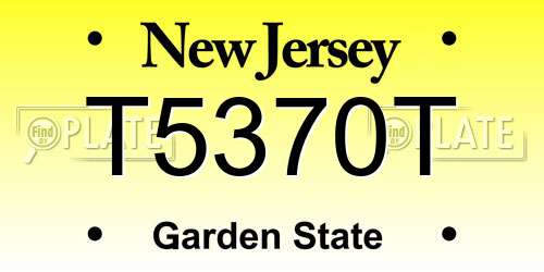 T5370T New Jersey License Plate