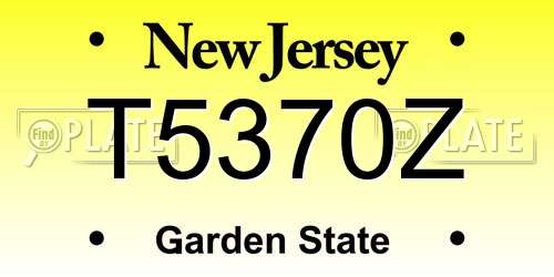 T5370Z New Jersey License Plate