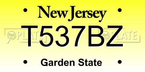 T537BZ New Jersey License Plate