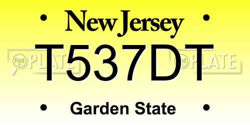 T537DT New Jersey License Plate