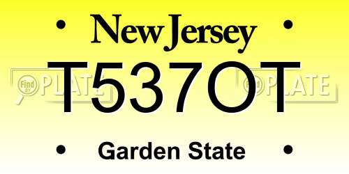 T537OT New Jersey License Plate
