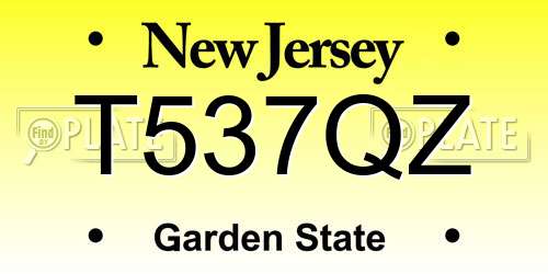 T537QZ New Jersey License Plate