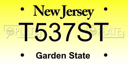 T537ST New Jersey License Plate