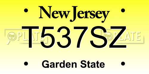 T537SZ New Jersey License Plate