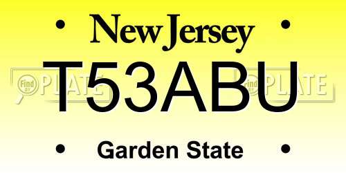 T53ABU New Jersey License Plate