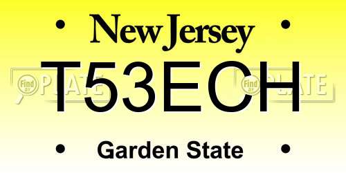 T53ECH New Jersey License Plate