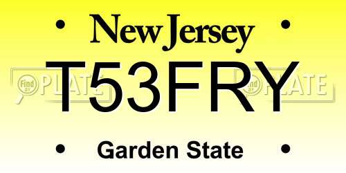 T53FRY New Jersey License Plate