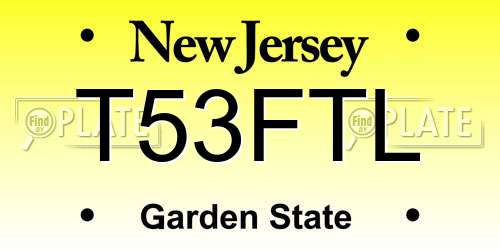 T53FTL New Jersey License Plate