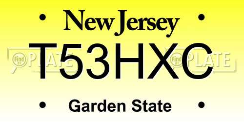 T53HXC New Jersey License Plate