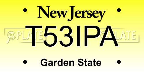 T53IPA New Jersey License Plate