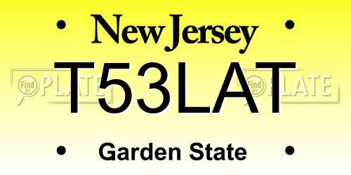 T53LAT New Jersey License Plate