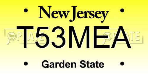 T53MEA New Jersey License Plate