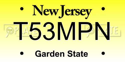 T53MPN New Jersey License Plate