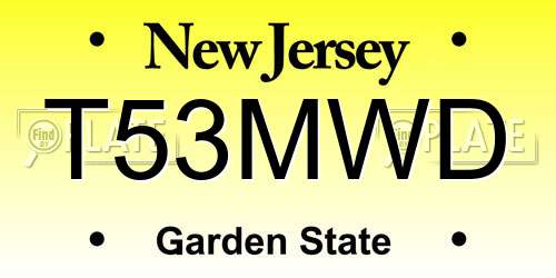T53MWD New Jersey License Plate