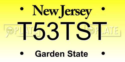 T53TST New Jersey License Plate