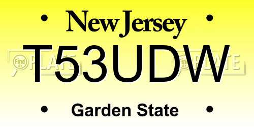 T53UDW New Jersey License Plate