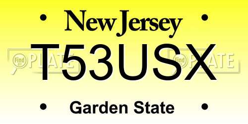 T53USX New Jersey License Plate
