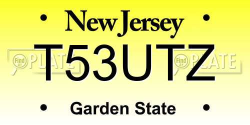 T53UTZ New Jersey License Plate