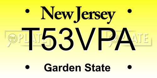 T53VPA New Jersey License Plate