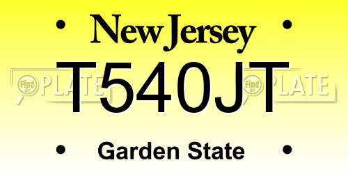 T540JT New Jersey License Plate